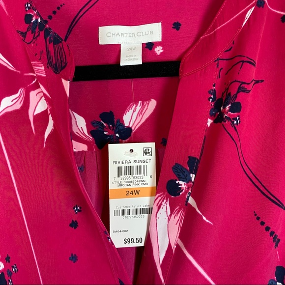 Charter Club Plus Size Floral Shirtdress NWT - Picture 6 of 7